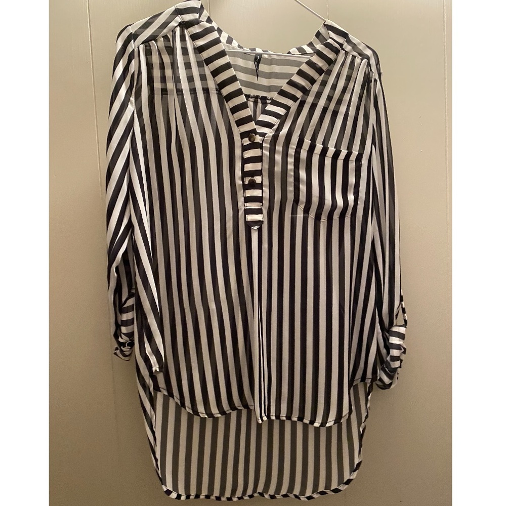 Black and white striped tunic